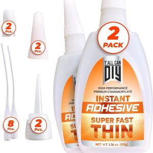 2 Pk X 1.76 Oz. (50g) Thin CA Glue -Cyanoacrylate Glue for Woodworking, Model Car & Airplane Glue -Instant, Fast Drying Super Glue for Wood, Model Kits and Wood Projects -Strong Bonds, Thin Super Glue