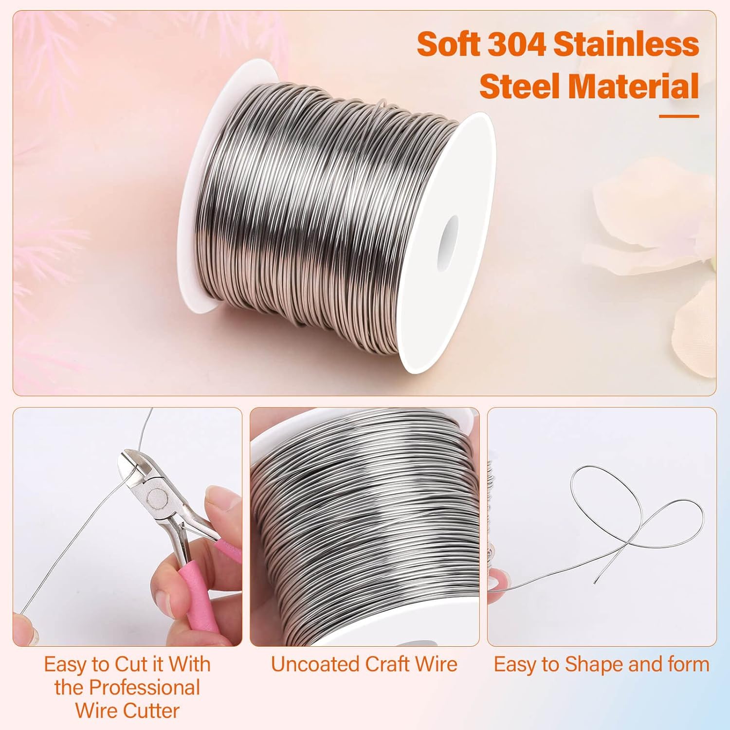 cridoz 20 Gauge Stainless Steel Wire for Jewelry Making, Bailing Wire Snare Wire for Craft and Jewelry Making - Image 3