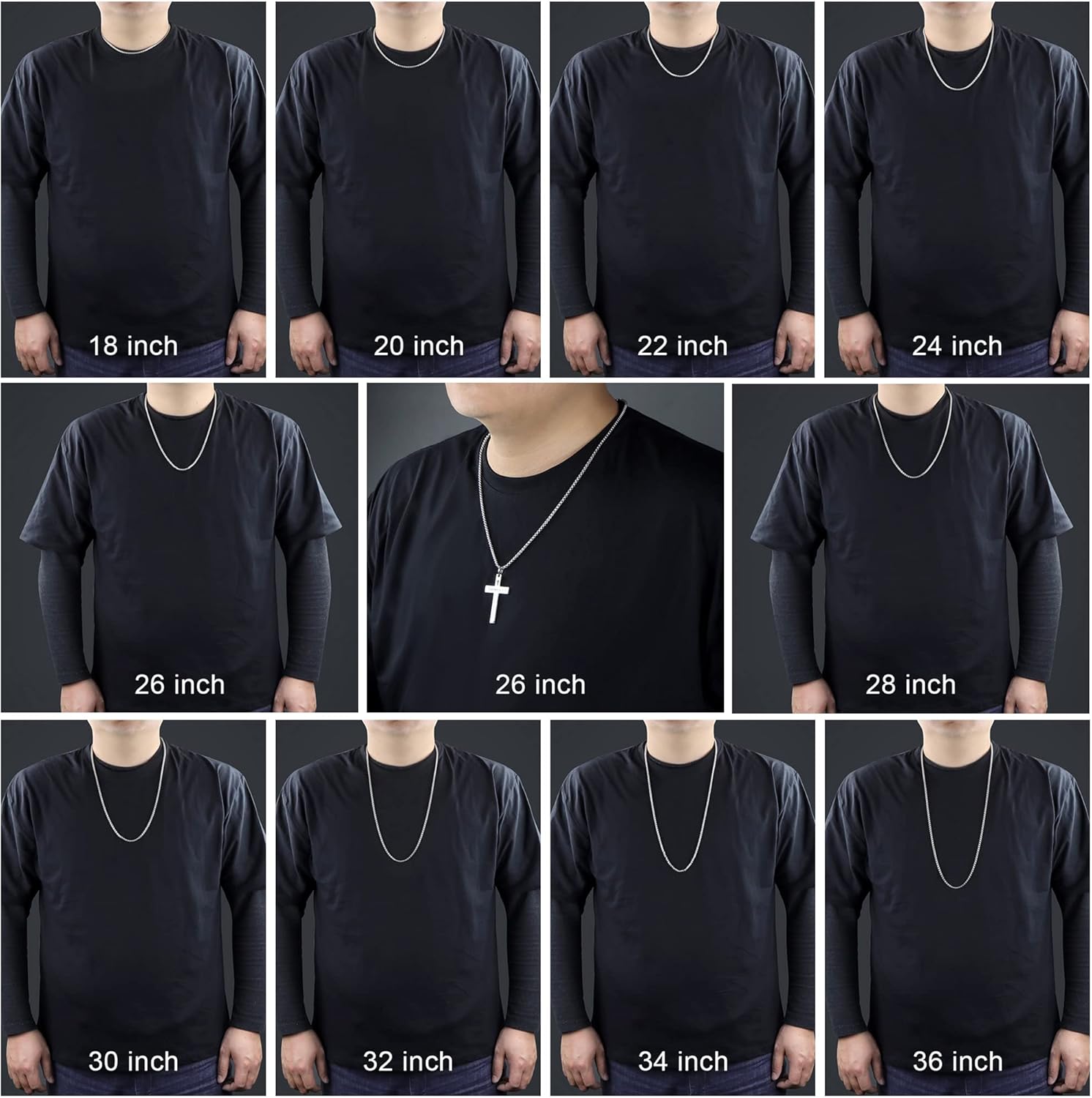 Square Rolo Chain Necklace Stainless Steel Round Box Necklace for Men Women/2mm-7mm/16Inch-36Inch - Image 6