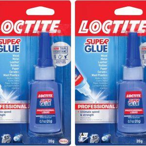 Loctite Super Glue Professional Liquid, 20 Gram Bottle, 2 Pack - Clear Superglue for Plastic, Wood, Metal, Crafts, & Repair, Instant Glue Adhesive, Quick Dry