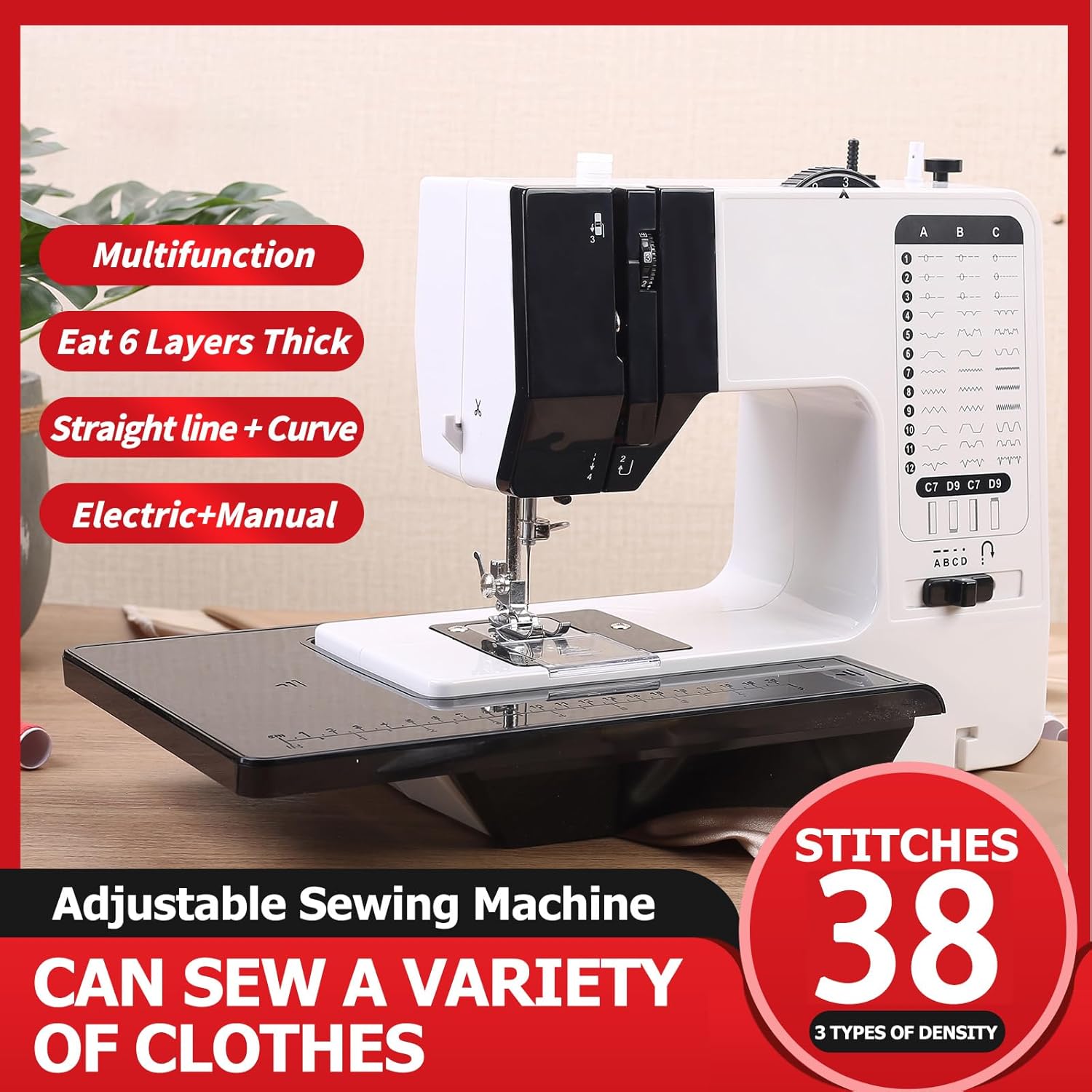 Sewing Machine, Mini Sewing Machine for Beginners and Kids, Portable Electric Sewing Machine, High-Low Speeds, 12 Stitches Adjustable Speed Speed with Foot Pedal(Newest Upgrade Version) - Image 2