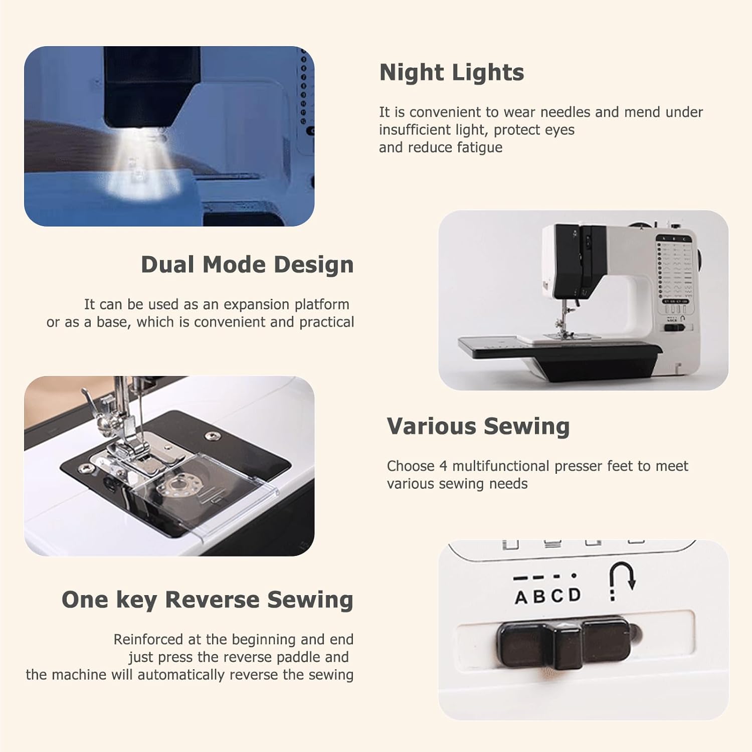Sewing Machine, Mini Sewing Machine for Beginners and Kids, Portable Electric Sewing Machine, High-Low Speeds, 12 Stitches Adjustable Speed Speed with Foot Pedal(Newest Upgrade Version) - Image 5